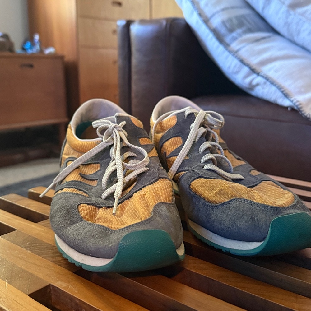 New Balance Gray and Yellow Sneakers